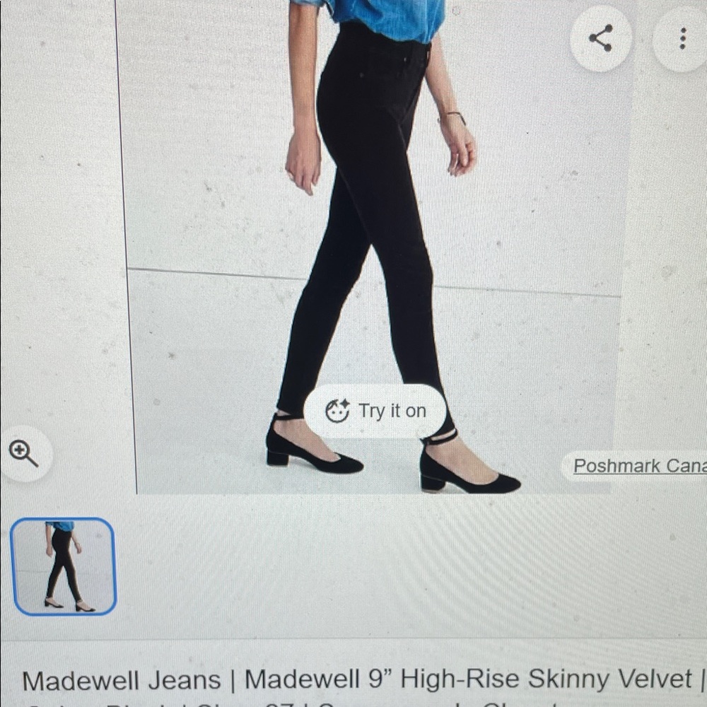 Madewell Black Velvet High-Rise Skinny Pants